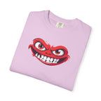 Angry Grin T-Shirt Red Mischievous Face Graphic Tee