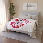 Valentine Heart Face Sherpa Blanket Cozy Fleece Throw for Gifts & Home