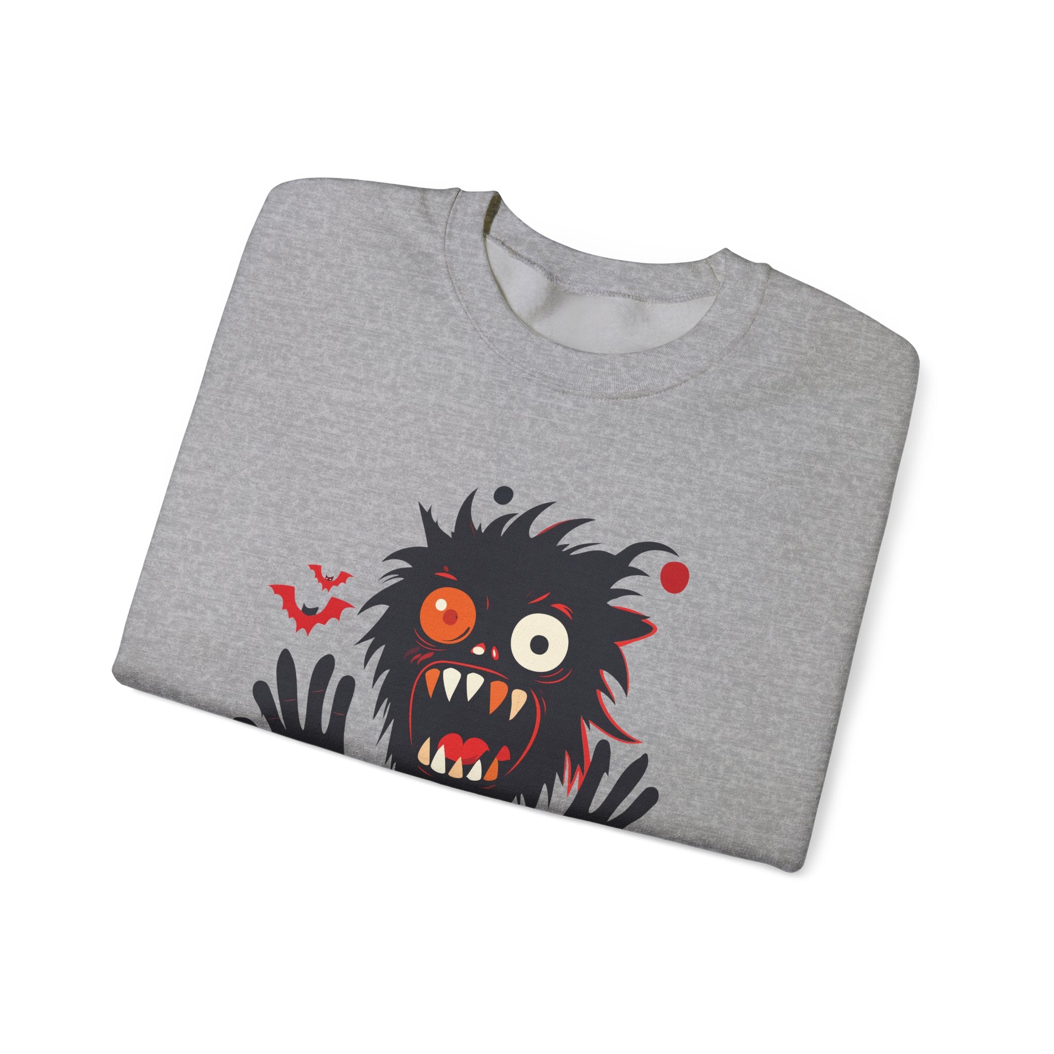 Halloween Monster Crewneck Sweatshirt Spooky Cute Monster Graphic