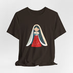 Virgin Mary Illustration Tee — Cute Nativity T-Shirt