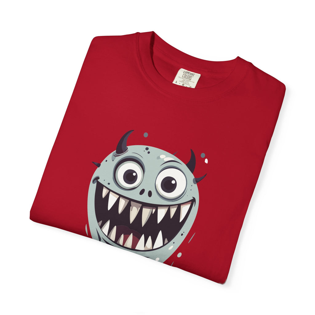 Monster Face T-Shirt Funny Creepy Grinning Monster Graphic Tee