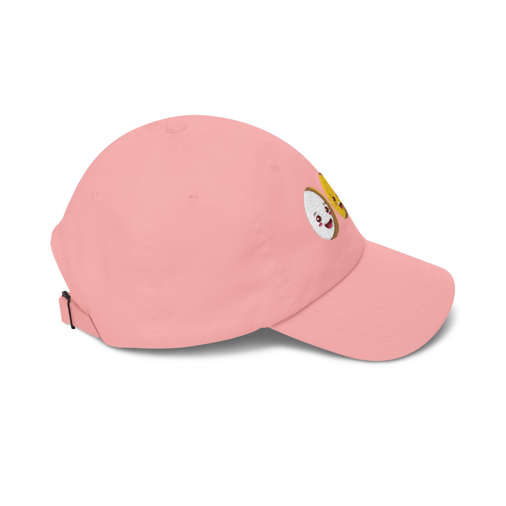 Dad Cap Sequin Egg Trio Embroidered Hat (Cute Breakfast Emoji)