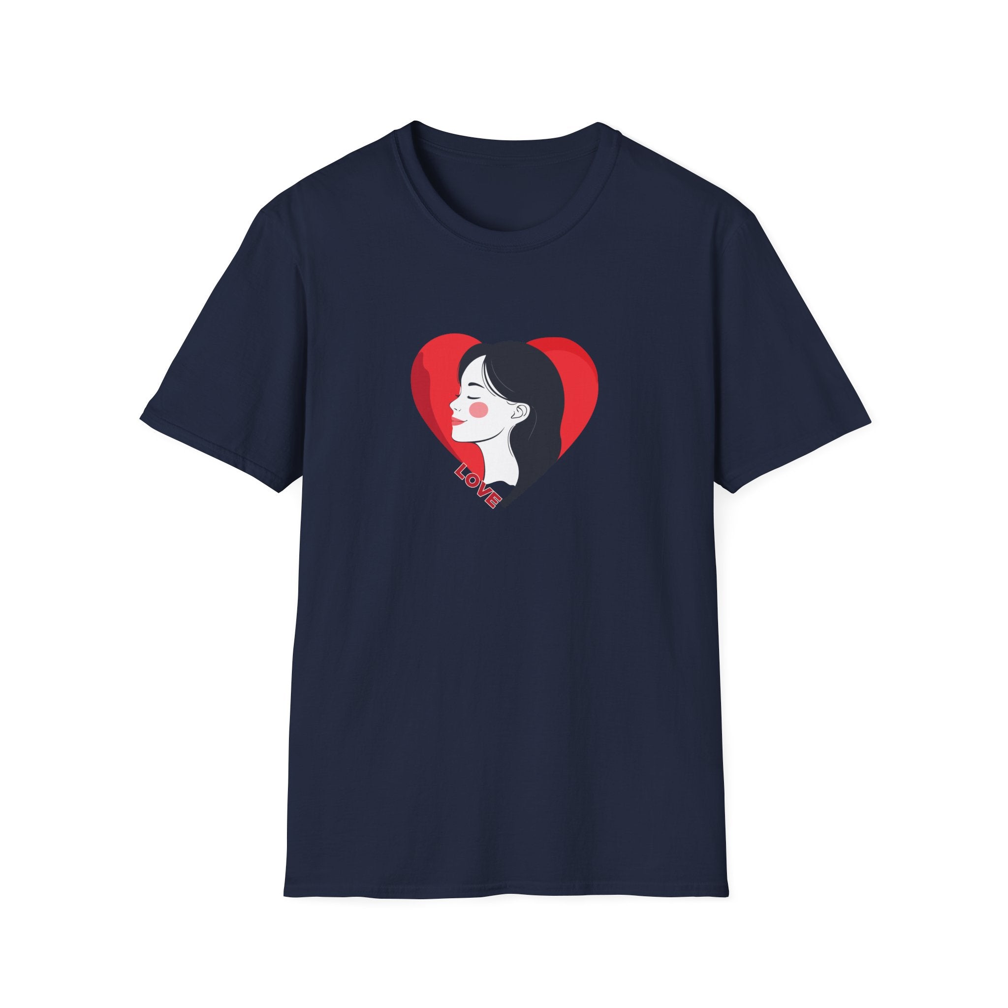 Love Heart Portrait T-Shirt Woman Face Profile