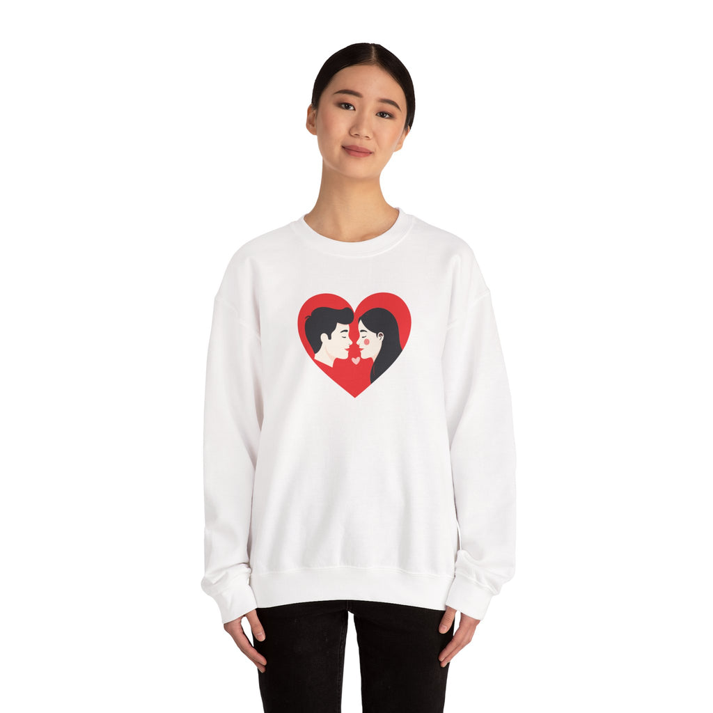 Valentine Couple Heart Crewneck Sweatshirt