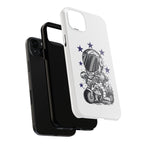 Astronaut Biker Tough Phone Case Retro Space Helmet Rider with Stars