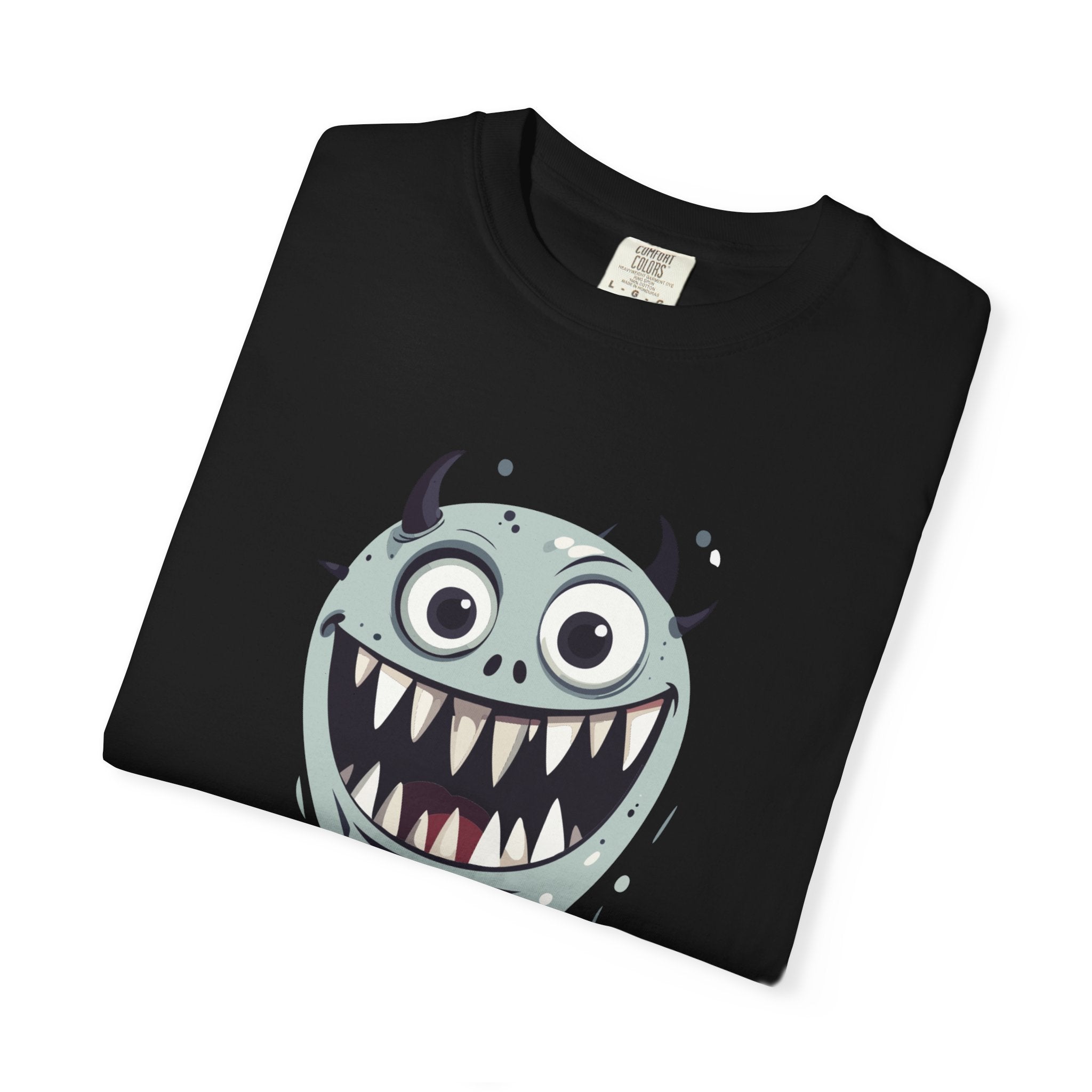 Monster Face T-Shirt Funny Creepy Grinning Monster Graphic Tee