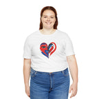 Heart Portrait Tee Romantic Face Heart Graphic T‑Shirt