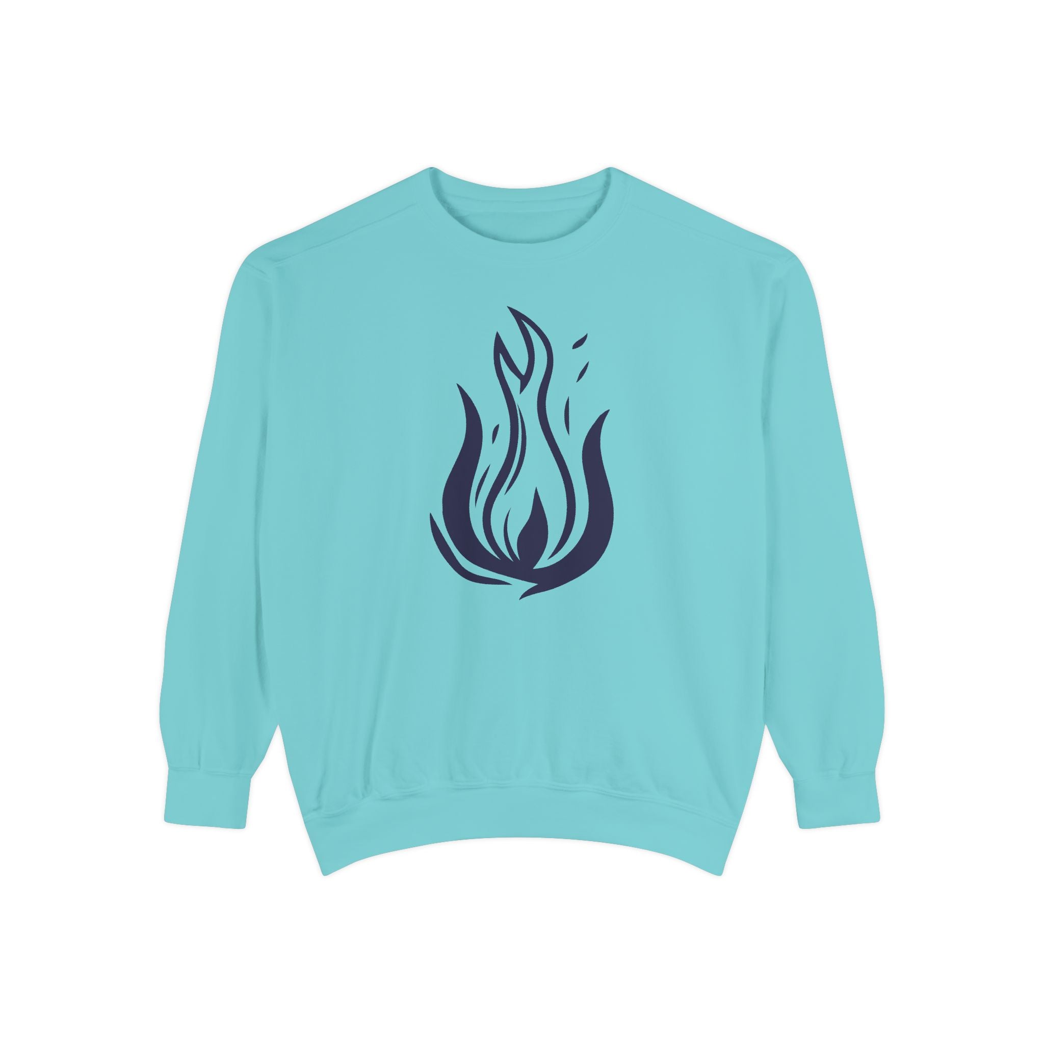 Stylized Flame Graphic Sweatshirt | Minimal Fire Illustration Crewneck