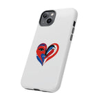 Heart Face Phone Case Red & Blue Abstract Love Design