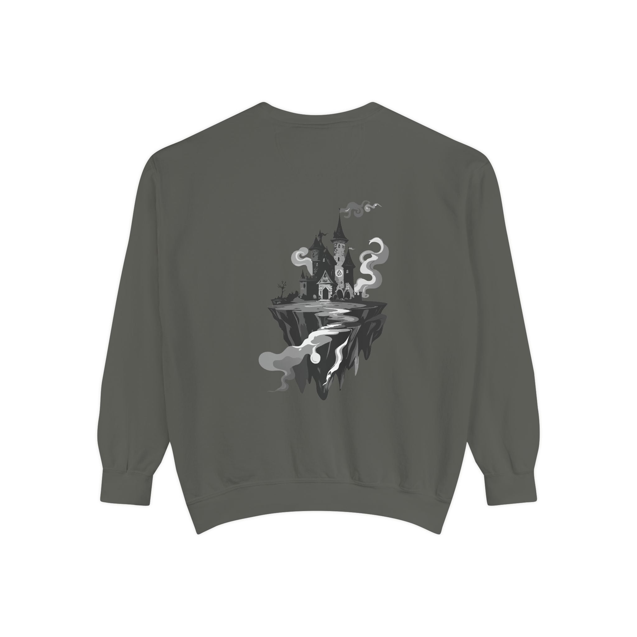 Floating Haunted Castle Sweatshirt Gothic Floating Island Crewneck