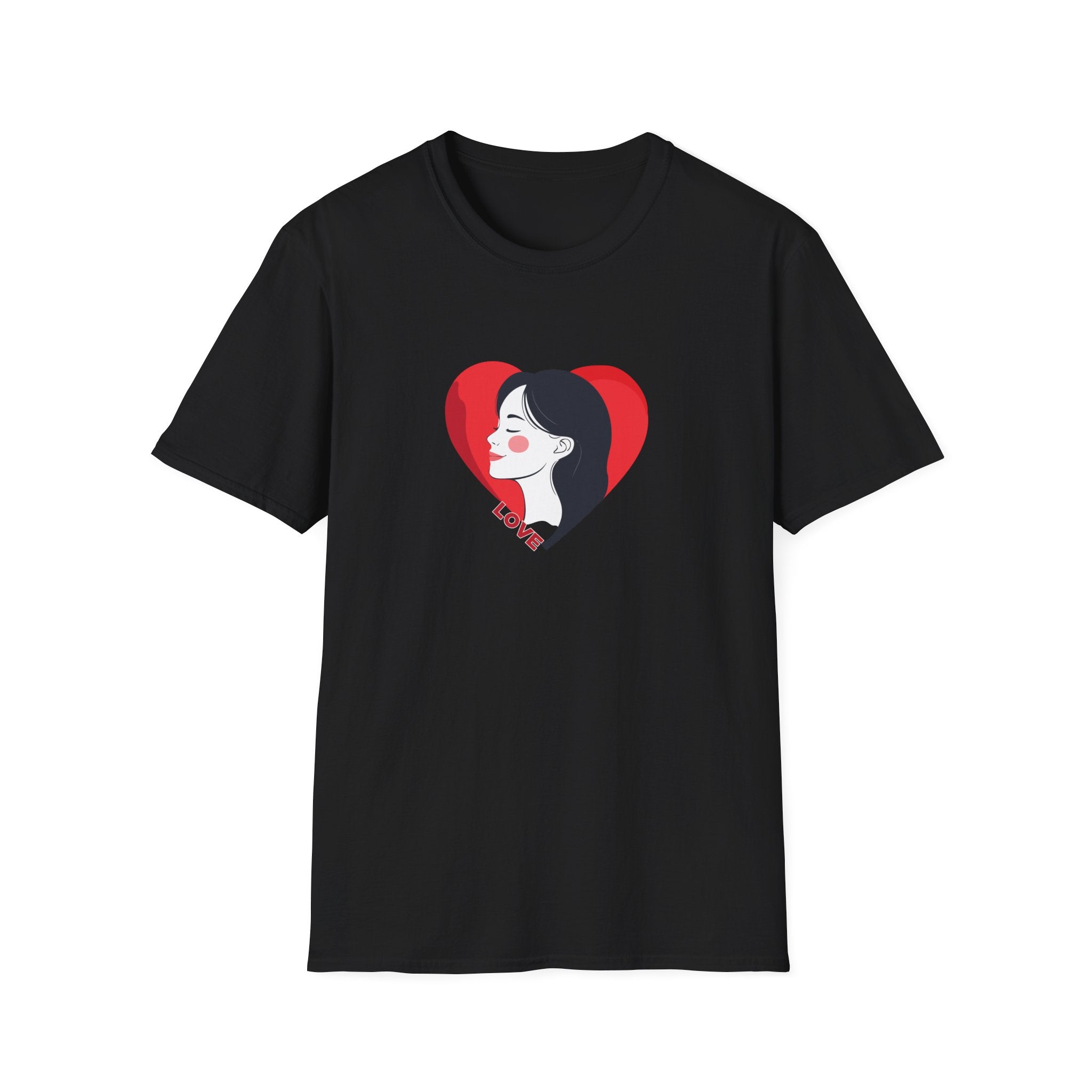 Love Heart Portrait T-Shirt Woman Face Profile