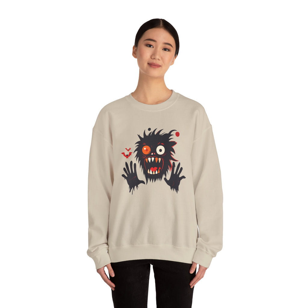 Halloween Monster Crewneck Sweatshirt Spooky Cute Monster Graphic