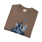 Floating Haunted Castle T‑Shirt Spooky Gothic Fantasy Tee