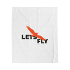 Let's Fly Plush Blanket — Soft Velveteen Throw with Soaring Bird Graphic
