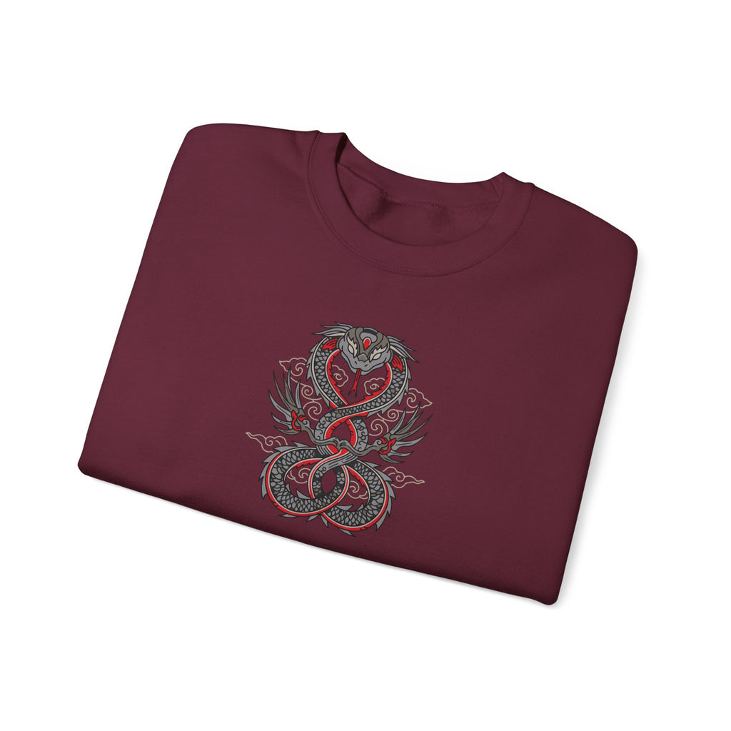 Dragon Ouroboros Crewneck Sweatshirt Gothic Snake Infinity Design