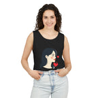 Kawaii Girl Portrait Tank Top Cute Heart Illustration Graphic Tank