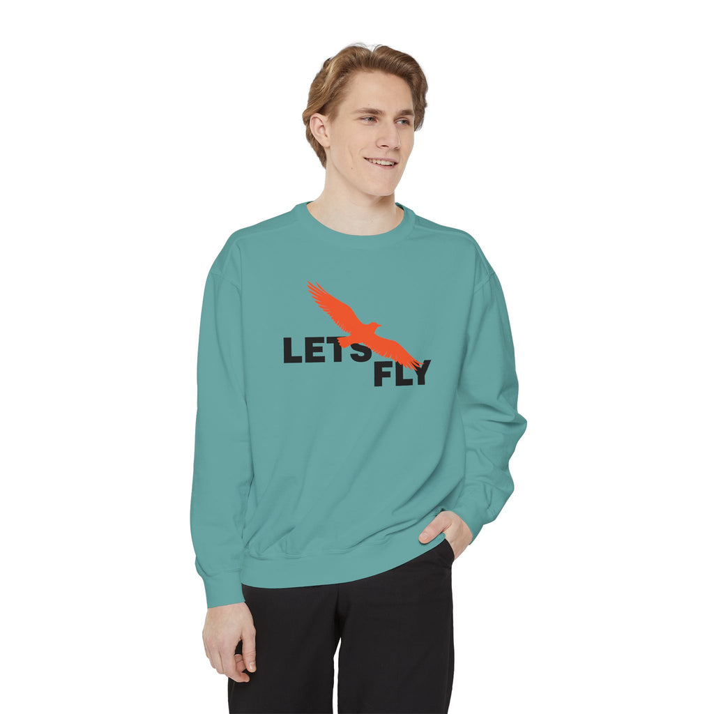 Let's Fly Sweatshirt — Graphic Bird Crewneck for Adventure Lovers