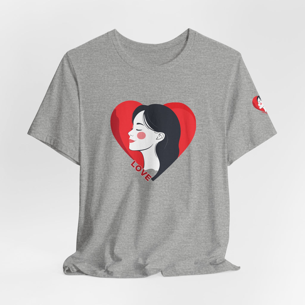 T-Shirt Retro Woman in Heart 'Love' Graphic Tee