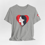T-Shirt Retro Woman in Heart 'Love' Graphic Tee