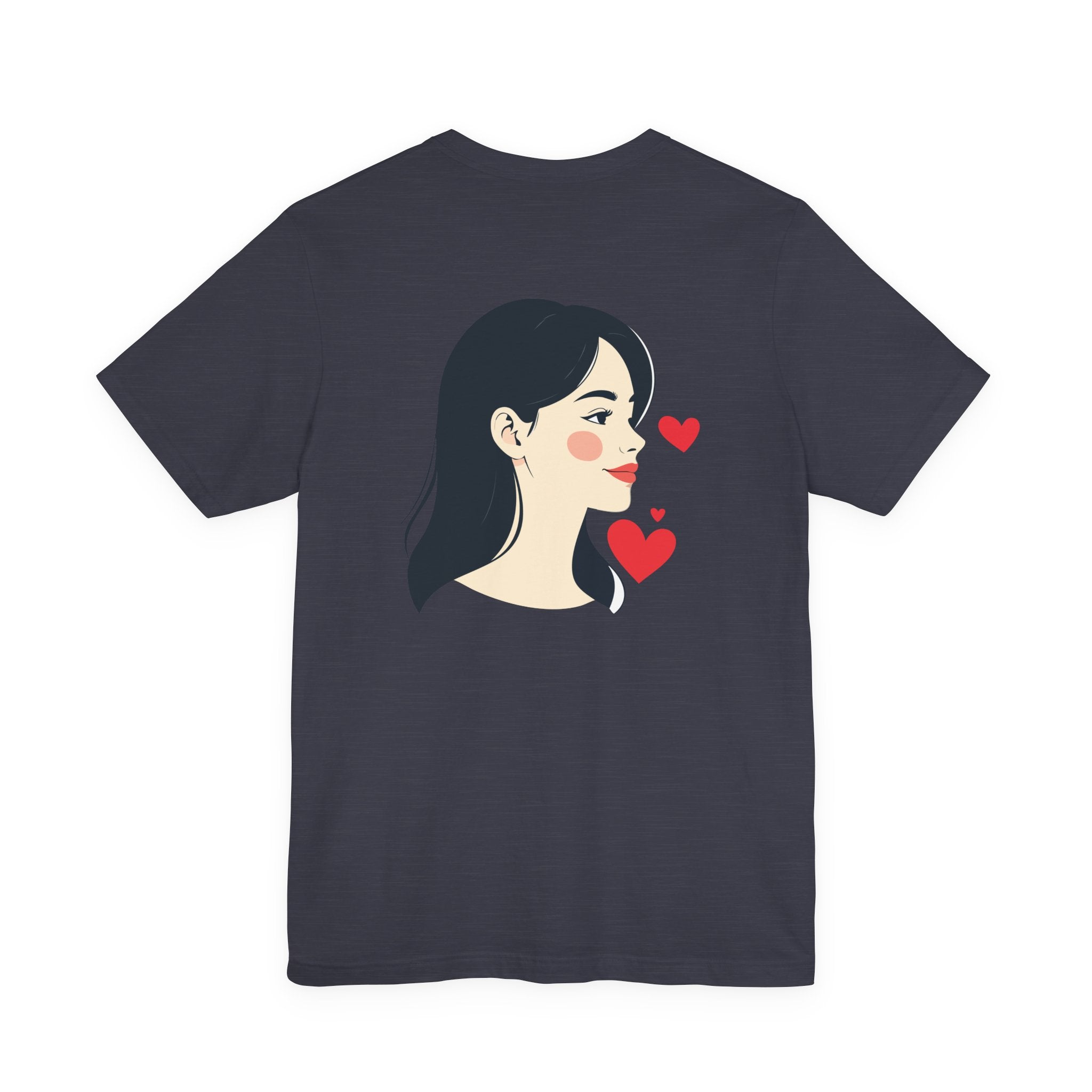 Heart Portrait Tee Romantic Face Heart Graphic T‑Shirt