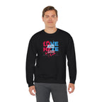 Crewneck Sweatshirt 'Love and Less Hate' Graffiti Heart Design
