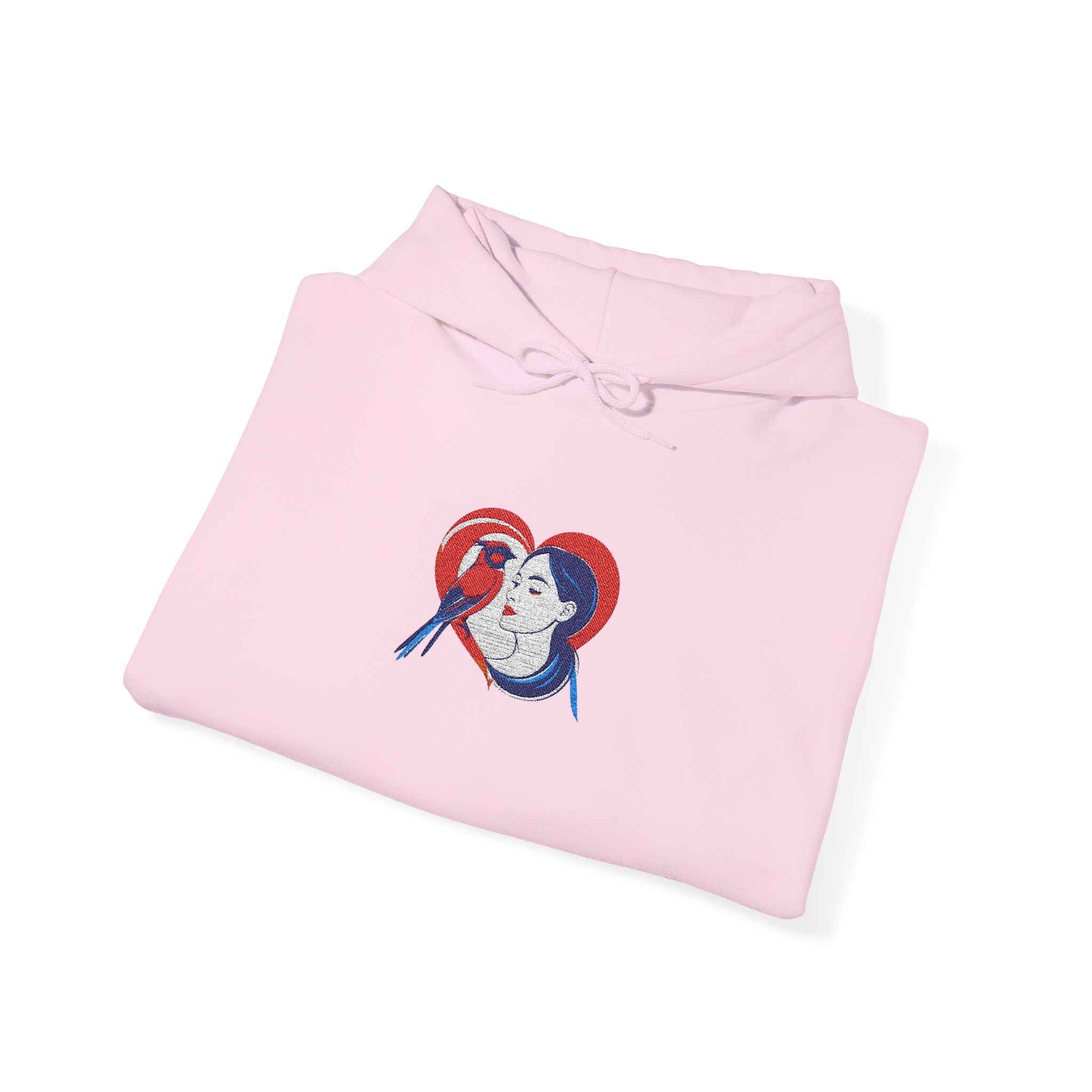 Embroidered Hoodie Patriotic Heart Portrait Graphic Hooded Sweatshirt