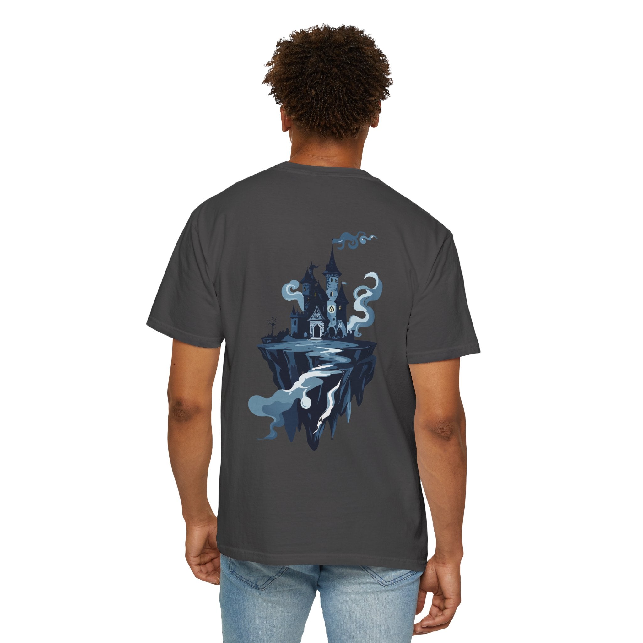 Floating Haunted Castle T‑Shirt Spooky Gothic Fantasy Tee