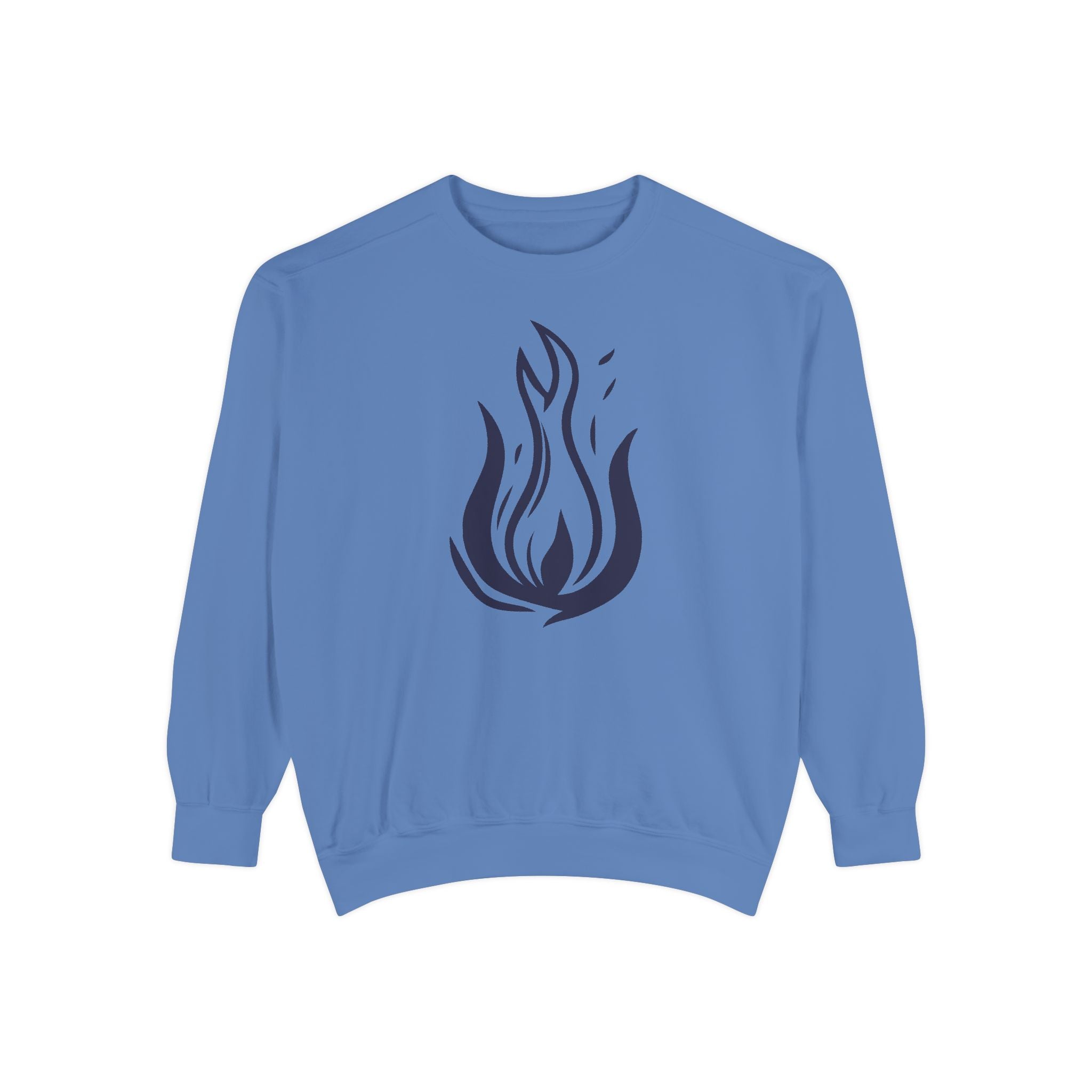 Stylized Flame Graphic Sweatshirt | Minimal Fire Illustration Crewneck