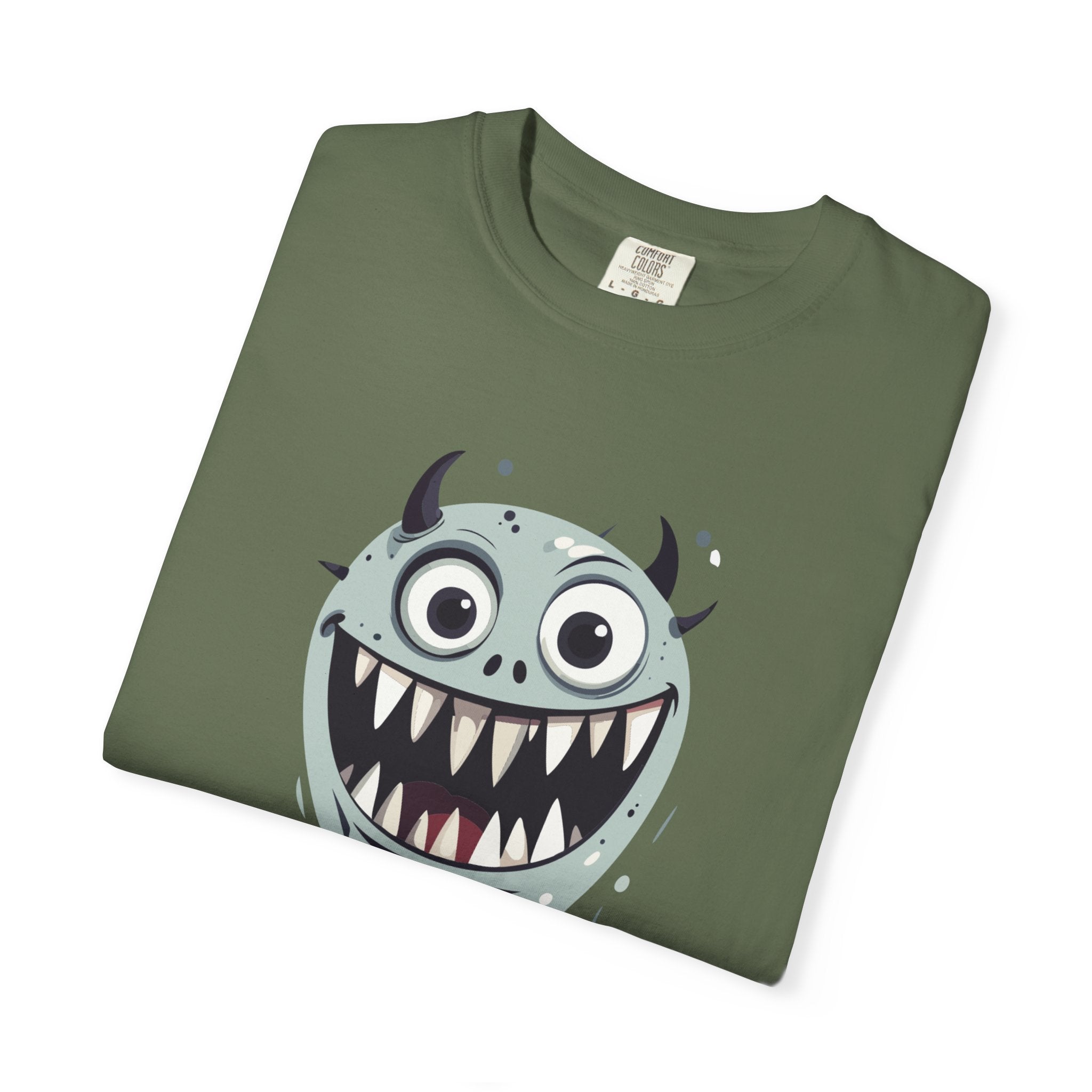 Monster Face T-Shirt Funny Creepy Grinning Monster Graphic Tee
