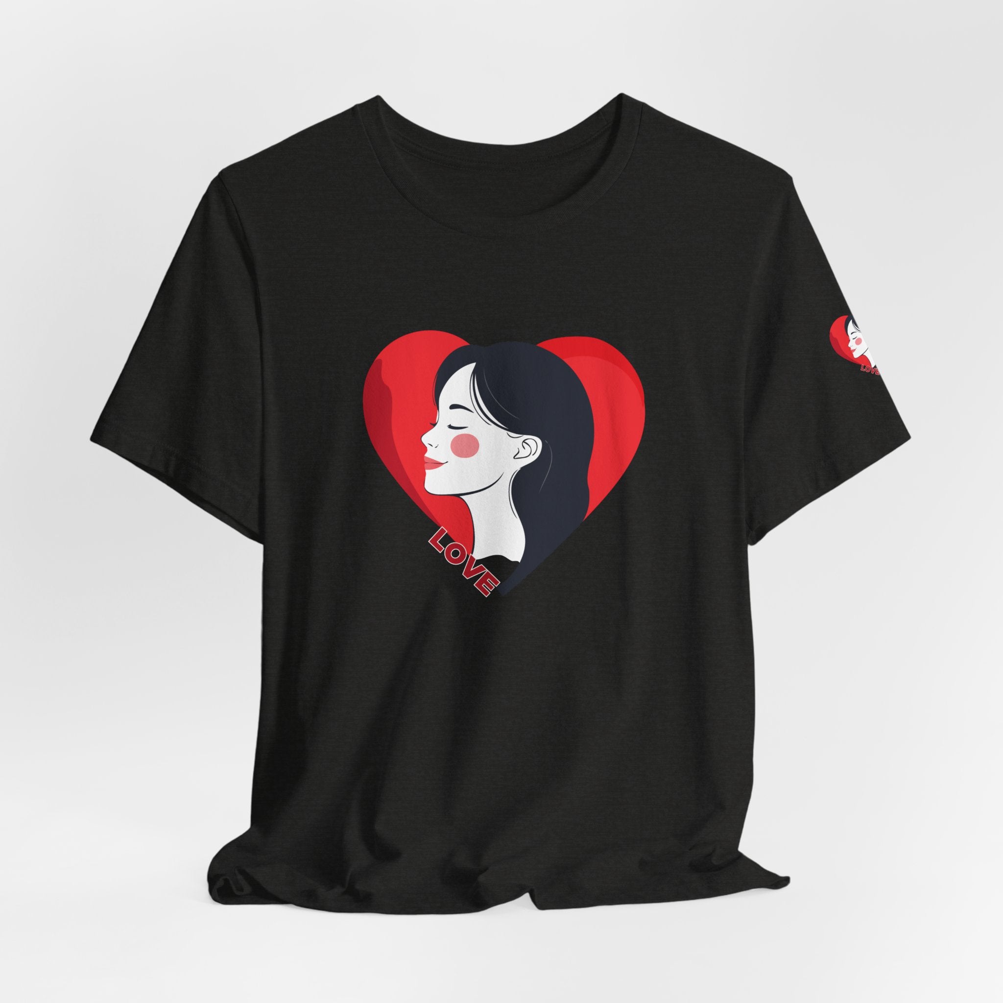 T-Shirt Retro Woman in Heart 'Love' Graphic Tee