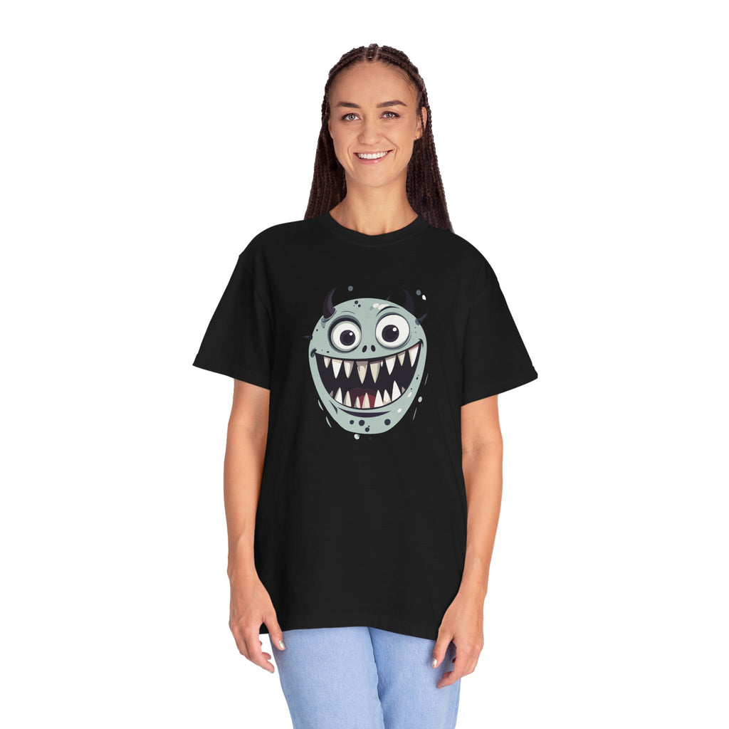 Monster Face T-Shirt Funny Creepy Grinning Monster Graphic Tee