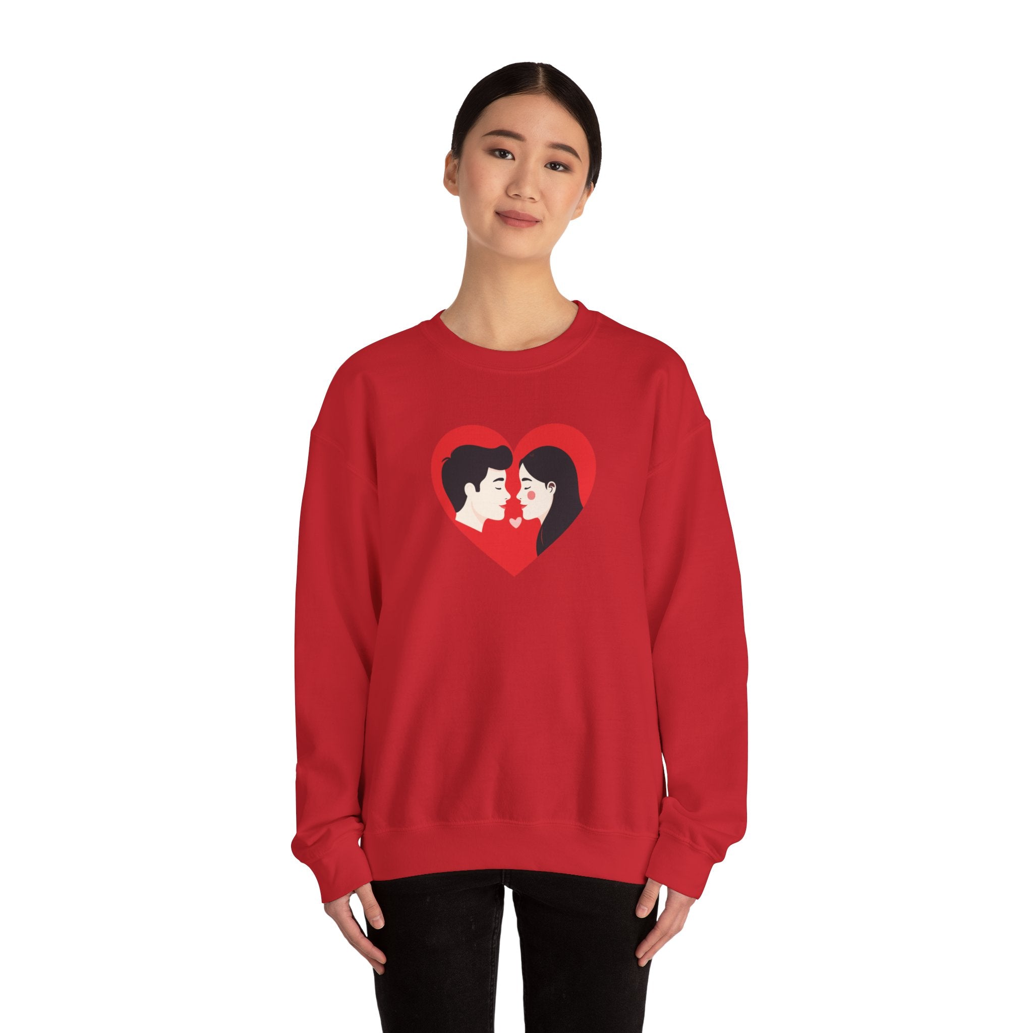 Valentine Couple Heart Crewneck Sweatshirt