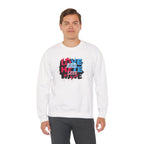 Crewneck Sweatshirt 'Love and Less Hate' Graffiti Heart Design