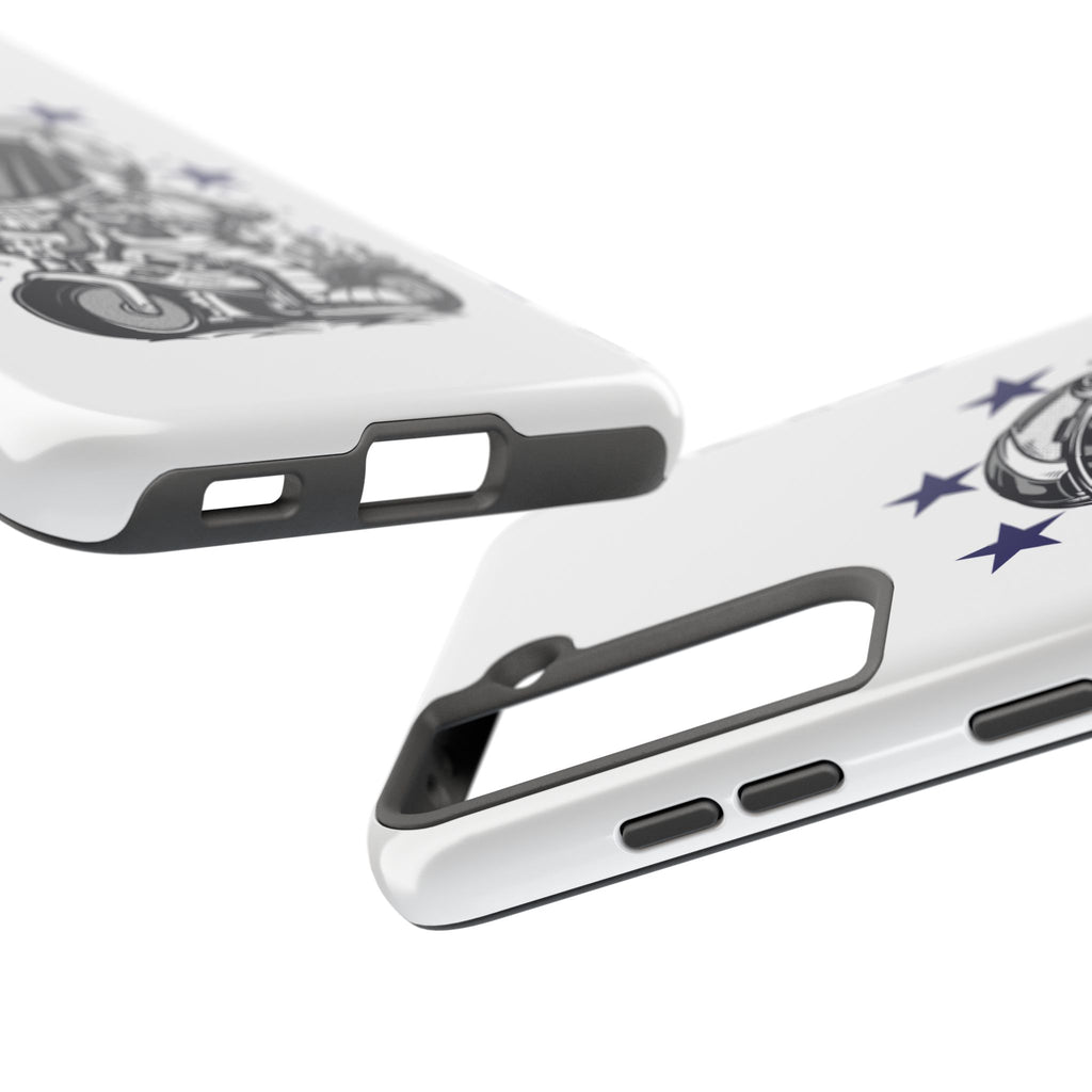 Astronaut Biker Tough Phone Case Retro Space Helmet Rider with Stars