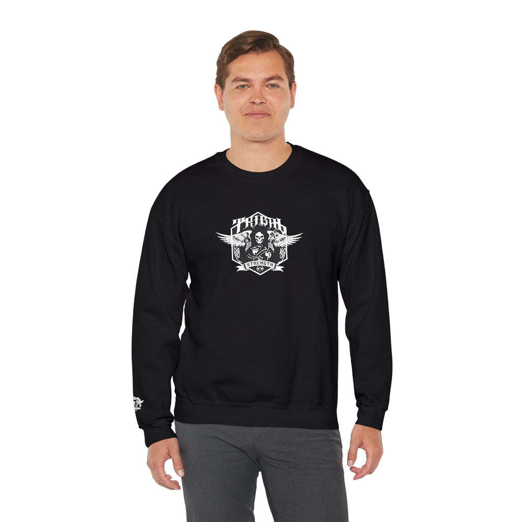 Gothic Band Crest Embroidered Crewneck Sweatshirt