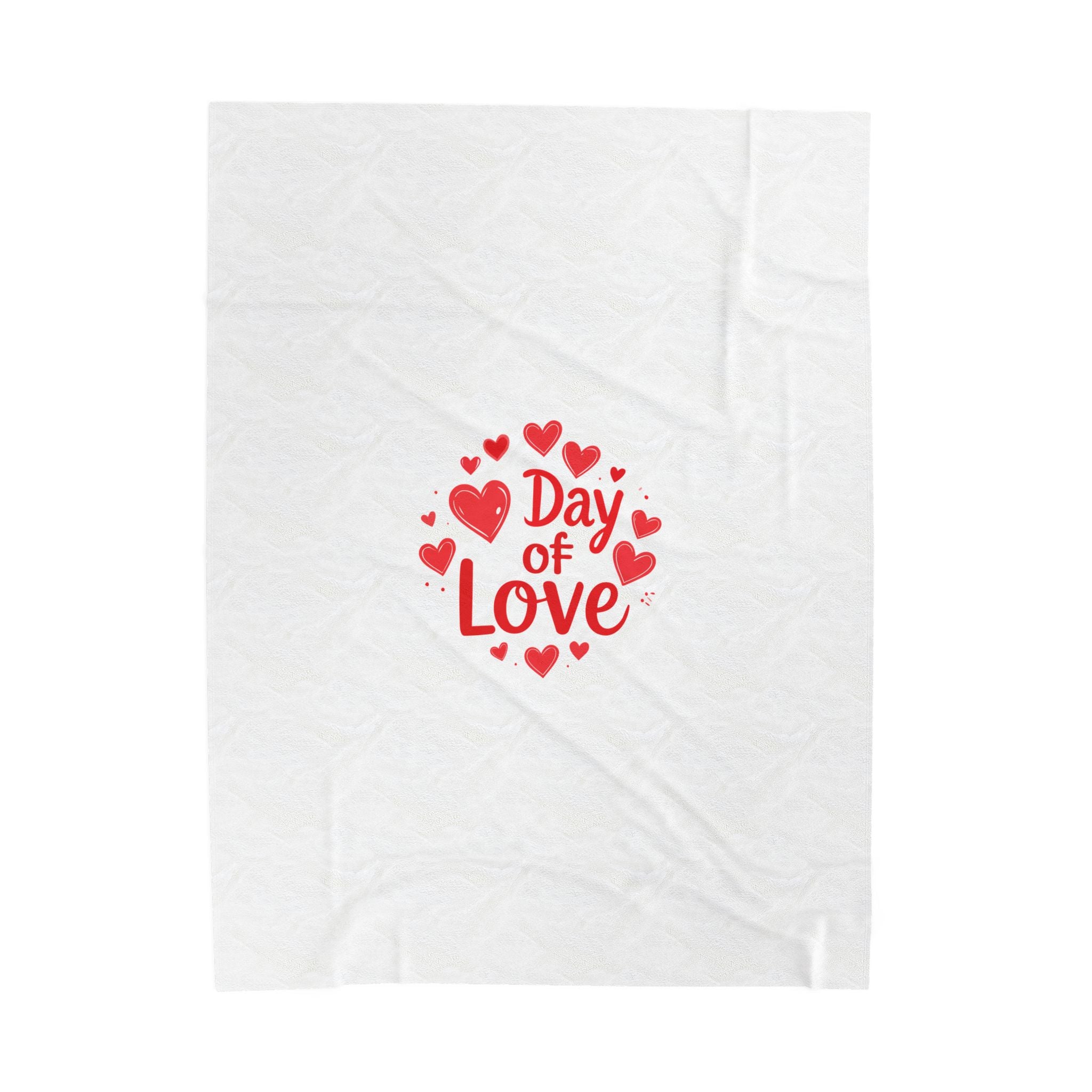 Day of Love Velveteen Plush Blanket - Valentine's Heart Cozy Throw
