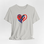 Heart Portrait Tee Romantic Face Heart Graphic T‑Shirt
