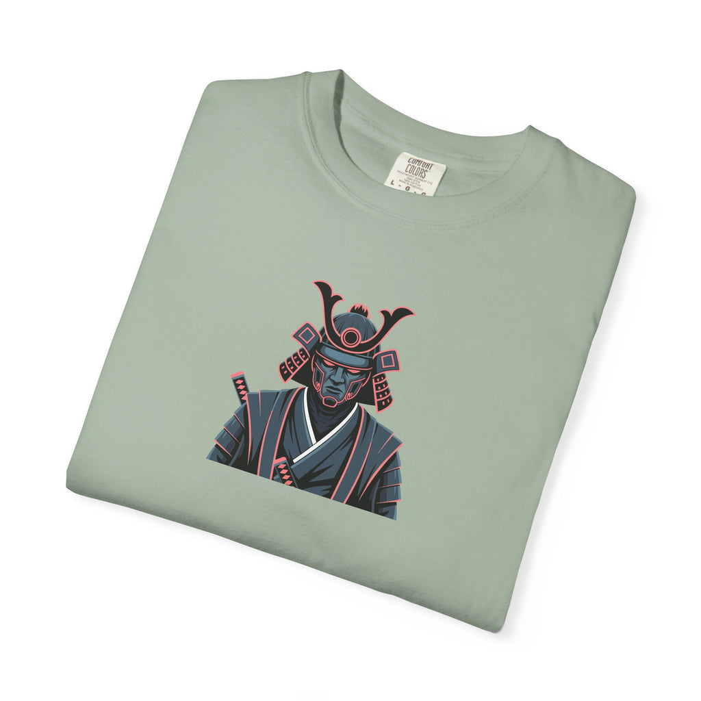 Samurai Warrior Graphic T-Shirt Retro Neon Japanese Armor Tee