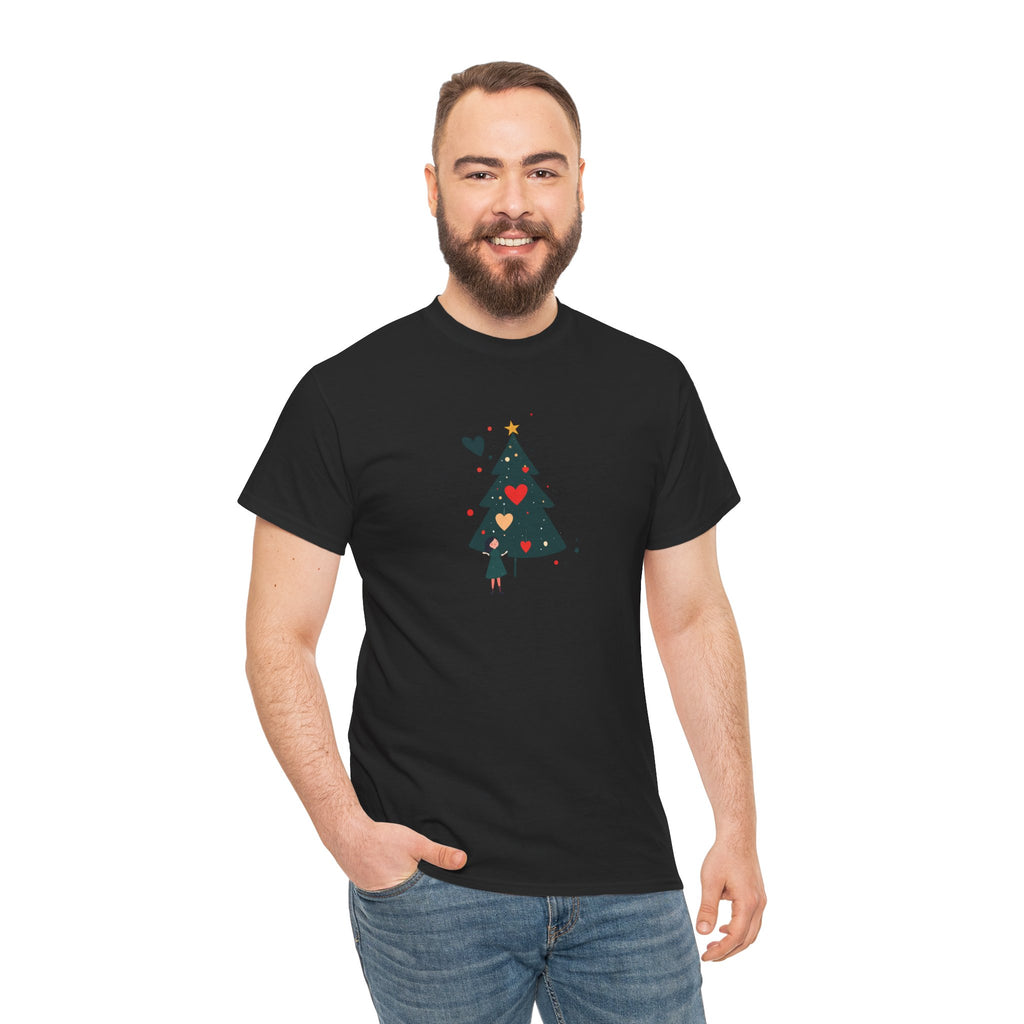 Christmas Tree Tee — Cute Heart Holiday T‑Shirt