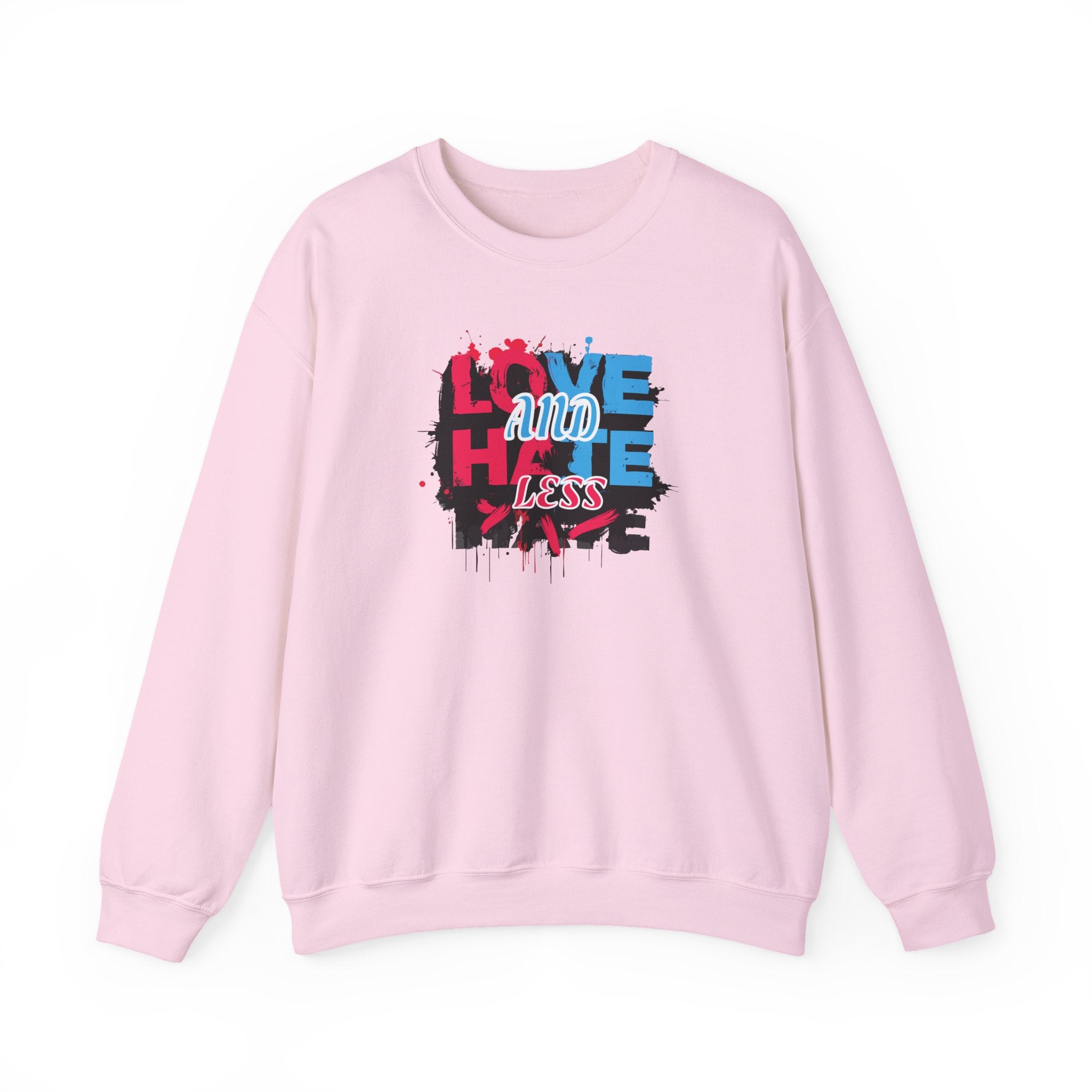 Crewneck Sweatshirt 'Love and Less Hate' Graffiti Heart Design