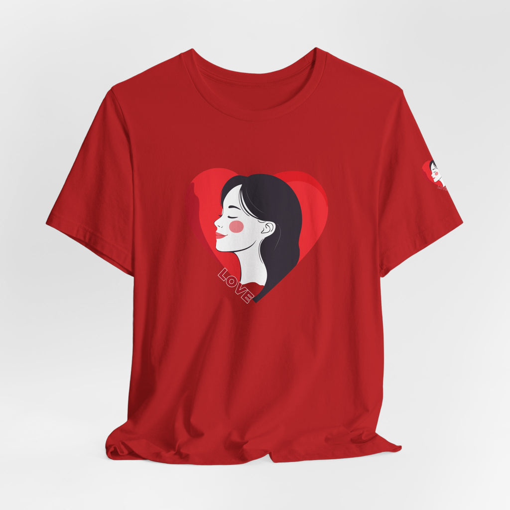 T-Shirt Retro Woman in Heart 'Love' Graphic Tee