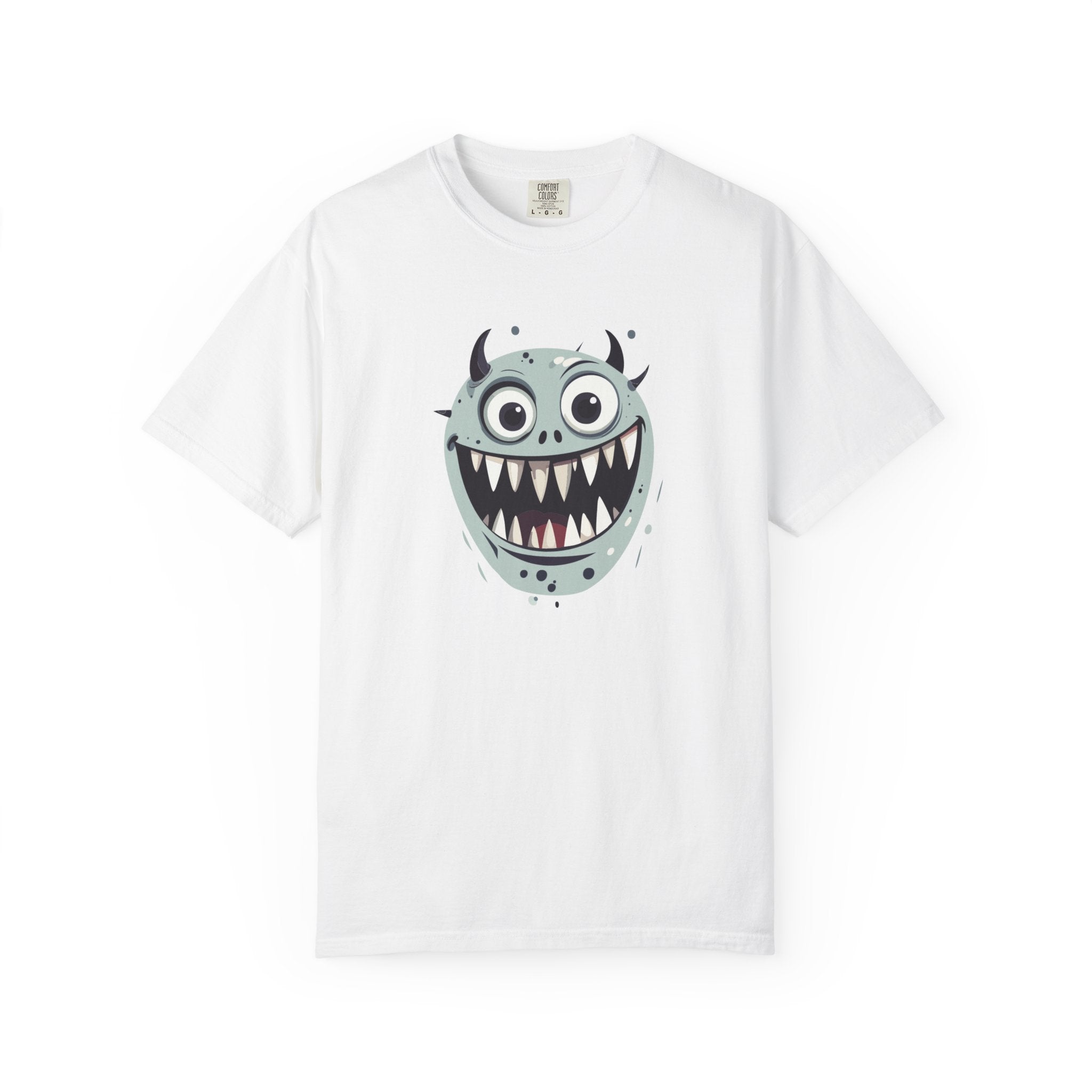 Monster Face T-Shirt Funny Creepy Grinning Monster Graphic Tee