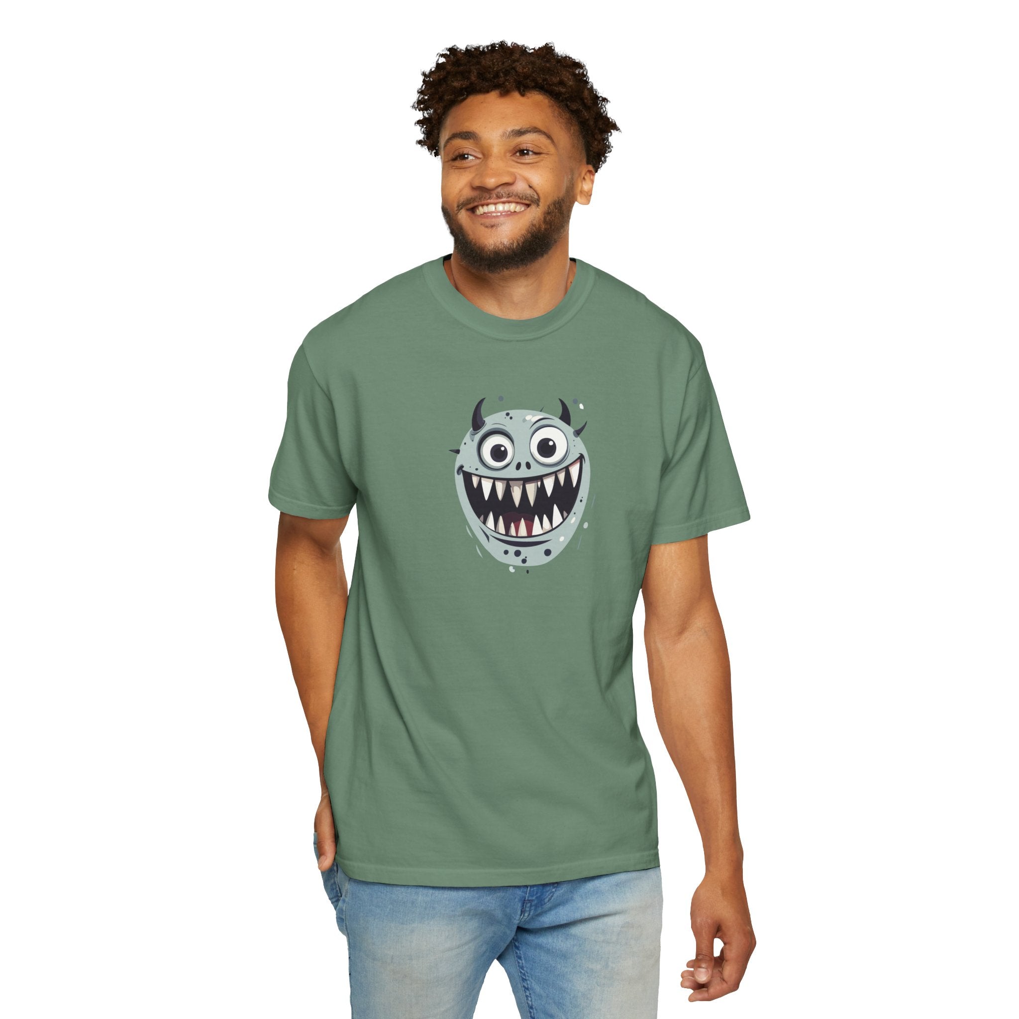Monster Face T-Shirt Cute Scary Cartoon Graphic Tee