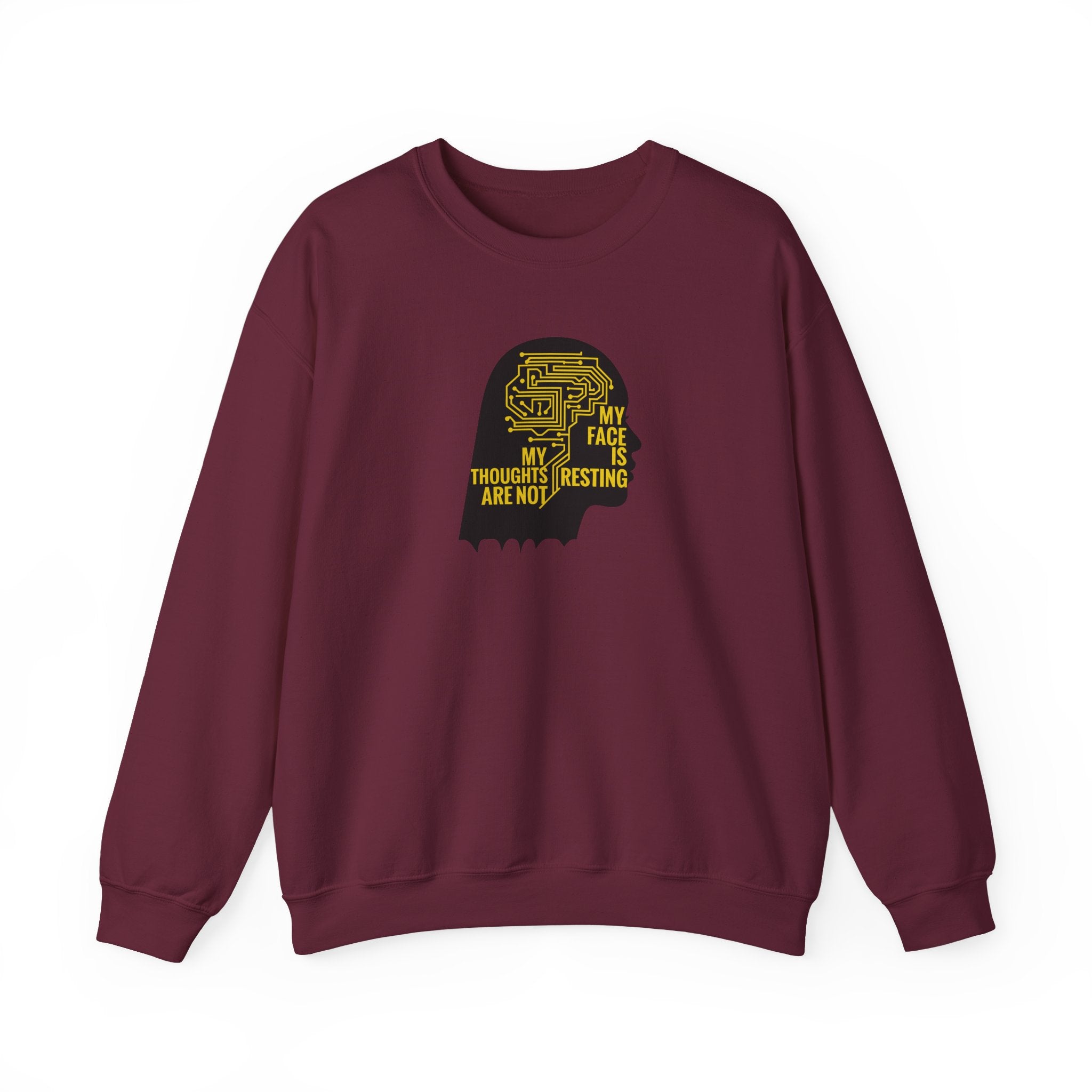 Crewneck Sweatshirt "My Thoughts Are Not Resting" Silhouette Graphic