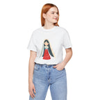 Virgin Mary Illustration Tee — Cute Nativity T-Shirt
