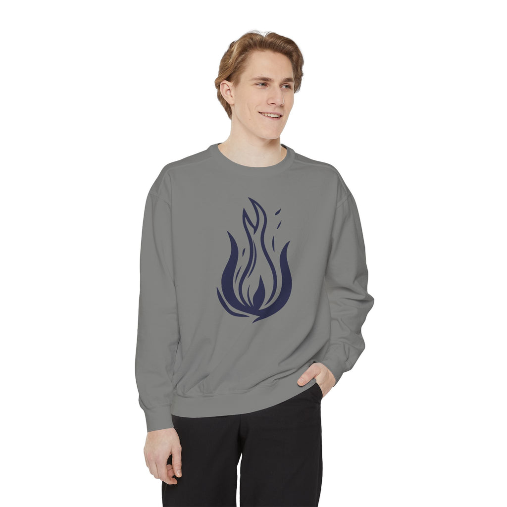 Stylized Flame Graphic Sweatshirt | Minimal Fire Illustration Crewneck