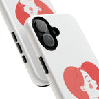 Phone Case — Minimal Heart Portrait Protective Tough Case (Pink Girly Love Design)