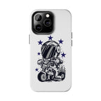 Astronaut Biker Tough Phone Case Retro Space Helmet Rider with Stars