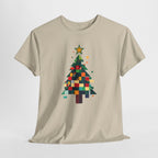 Christmas Tree Graphic Tee Modern Pixelated Holiday T-Shirt