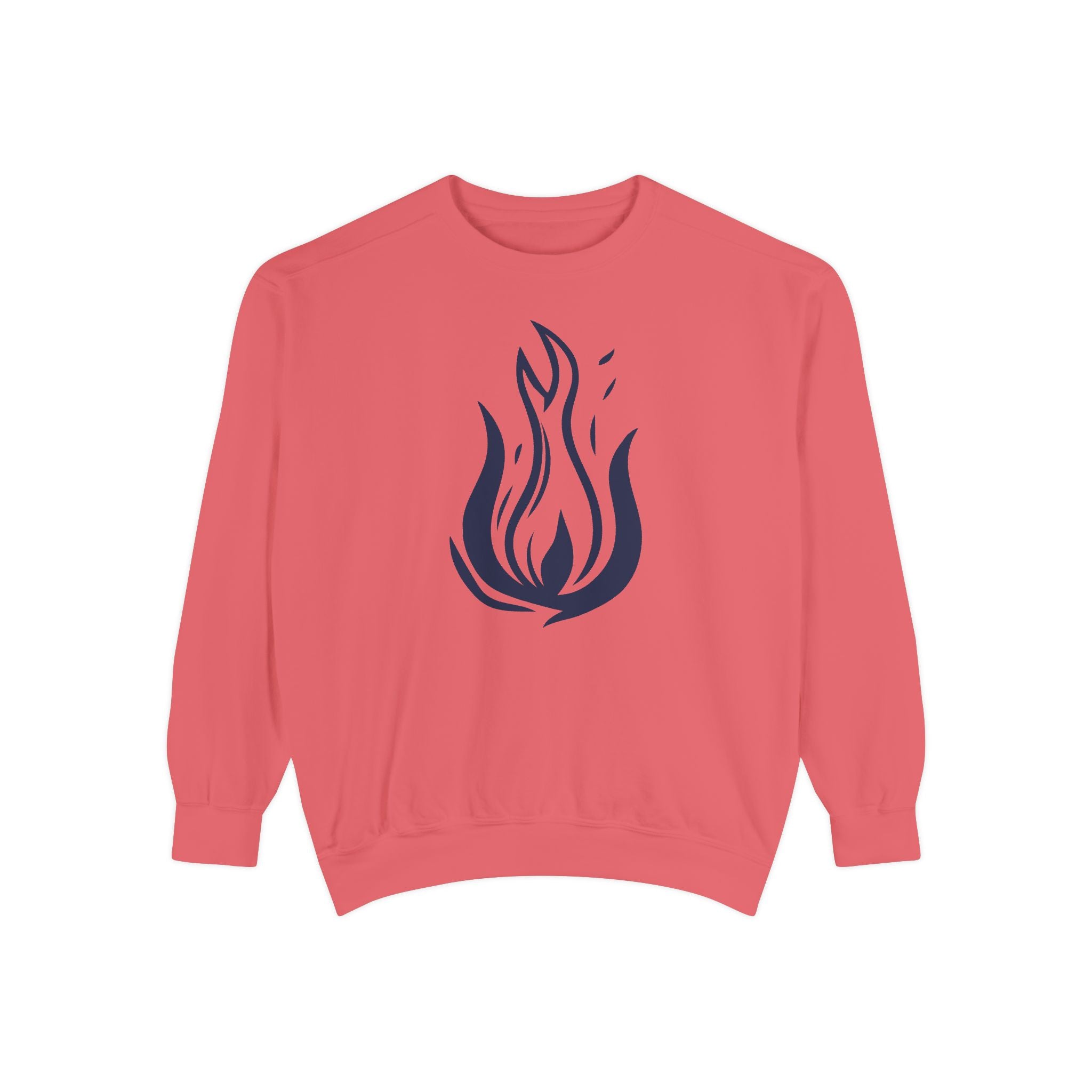 Stylized Flame Graphic Sweatshirt | Minimal Fire Illustration Crewneck